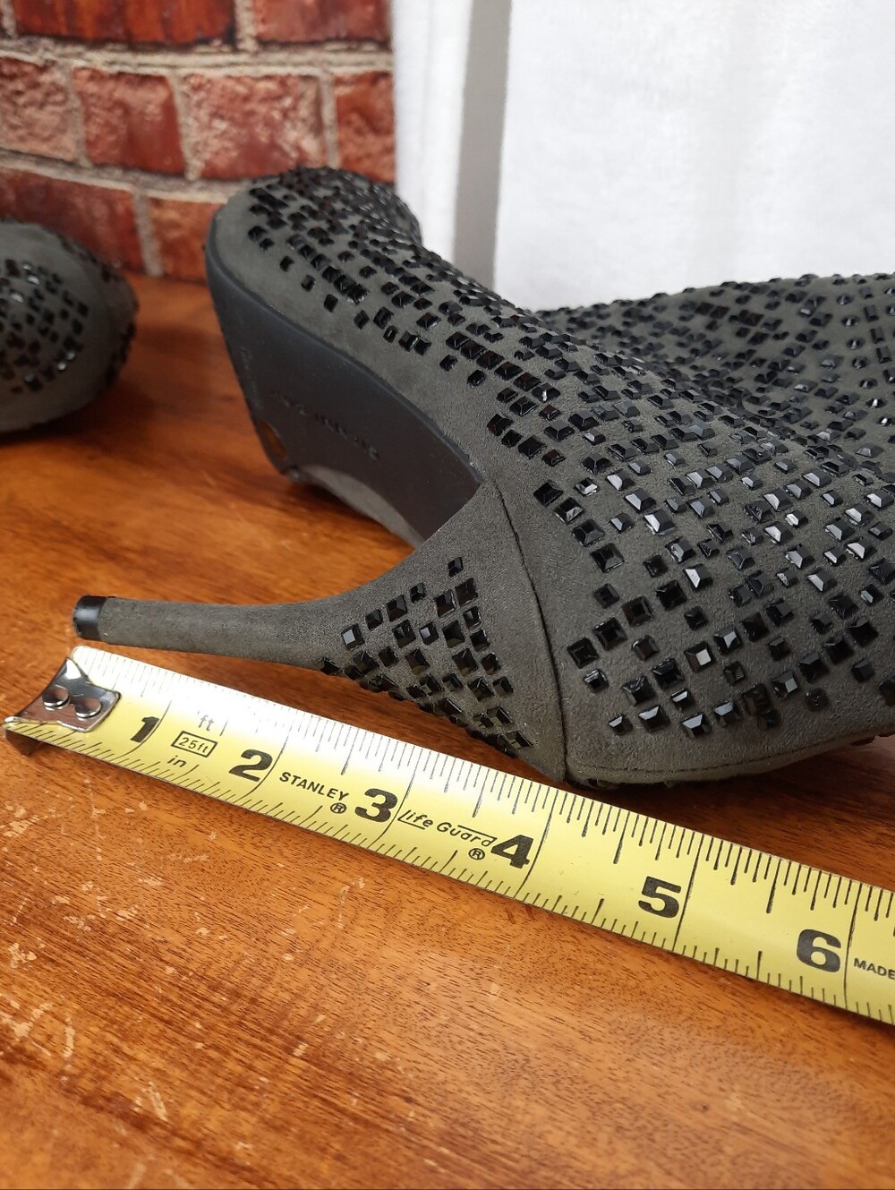 Giani Bini Embellished Grey and Black Ankle Booties - High Heel - Picture 16 of 16
